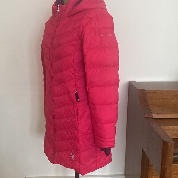 Spyder sz girls L, 14/16 or womens XS long quilted insulated winter jacket - Picture 7 of 10